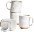 LE TAUCI Coffee Mugs 15 oz,Ceramic Mug Set, Coffee Cups for Latte, Hot Tea, Cappuccino, Mocha, Cocoa, Dishwasher Safe, Suit For Housewarming Wedding- 3.5 inch, Set of 4, Arctic White-Ruum Studio Home
