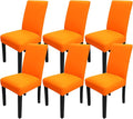 JQinHome Dining Chair Slipcover, High Stretch Removable Washable Chair Seat Protector Cover Set of 6,Chair Covers for Halloween Dining Room, Kitchen,Home Party,Wedding Ceremony(Orange, 6PC)-Ruum Studio Home