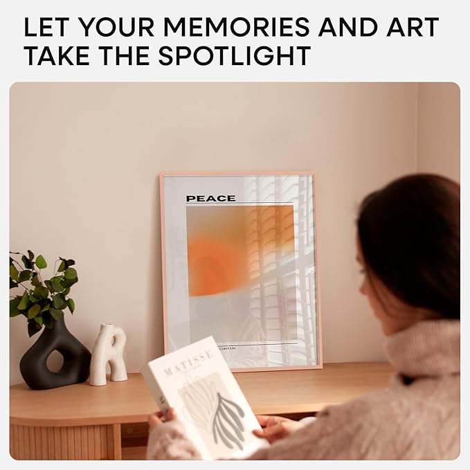 Homeforia Picture Frames 16x20 Rose Gold, High End Metal 16x20 Poster Frame with Mat 11x14 inch Photo, 16 x 20 Rose Gold Frame Matted to 11 by 14 Print, 20x16 Frame, Tempered Glass, Wall Kit, Set of 1-Ruum Studio Home