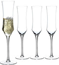 Hand Blown Crystal Champagne Flutes, Sparkling Champagne Glasses Set of 4, 7 oz-Ruum Studio Home