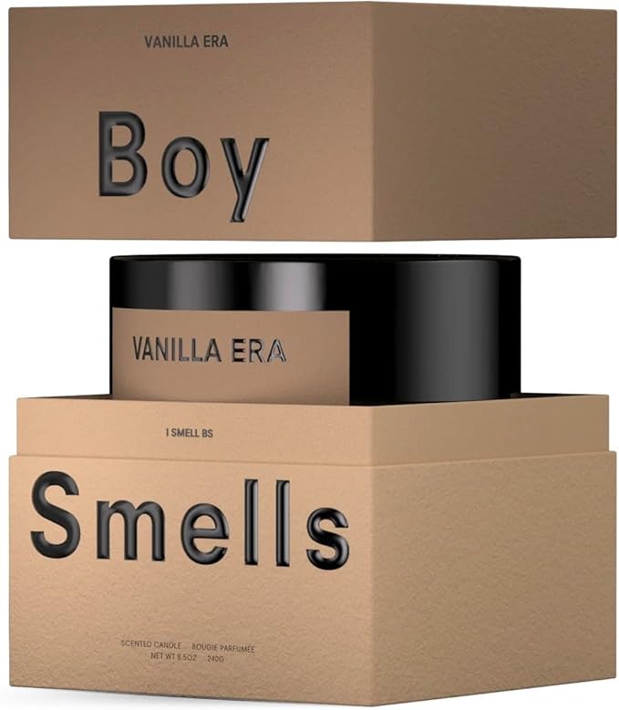 Boy Smells - Vanilla Era Scented Candles for Men and Women - 8.5 oz - Soy, Coconut Wax Candle Blend - Aromatic Candles for Home with Black Amber, Coffee, Incense - 50-Hour Burn - Cotton Wick-Ruum Studio Home