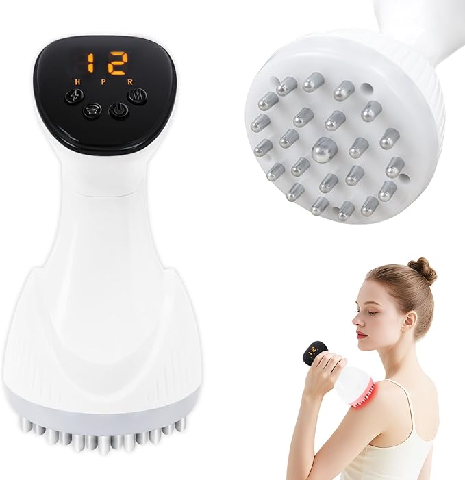Lymphatic Drainage Massager Anti Cellulite Massage Tool Body Sculpting Machine with Soothingpulse, Light, Heat & Vibration, Help Care Stretch Marks & Smooth Cellulite for Legs, Arms & Belly-Ruum Studio Home