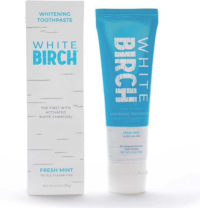 White Birch Activated Charcoal Toothpaste - Professional Teeth Whitening - Natural, No Fluoride Oral Care-Ruum Studio Home