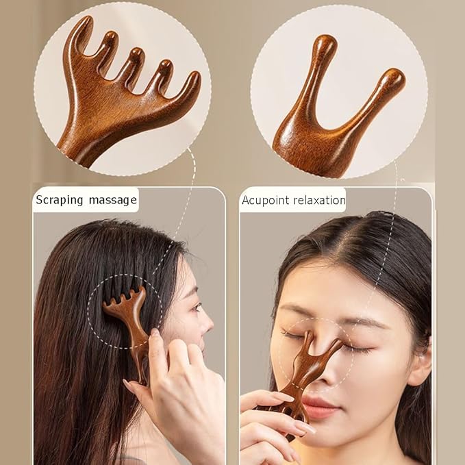 Natural Wooden Nose Guasha Massage Tools Anti-Static, Eyes Facial Wood Gua Sha Tool,face Manual Massager Tool, Multifunctional Handheld Meridians Acupoint Massage Tool,1 Pieces.-Ruum Studio Home