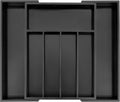 VaeFae Bamboo Drawer Organizer, Expandable Silverware Drawer Organizer, Cutlery Tray with Dividers for Kitchen Utensils (Black, Medium)-Ruum Studio Home