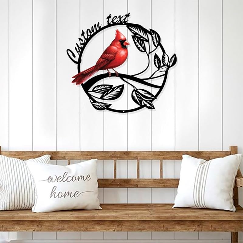 Personalized Name Garden Cardinal Metal Signs, Custom Family Name Yard Decor for Outdoor Outside, Cardinal Lawn Patio Stake Gardening Enthusiasts Grandmothers Gift-Ruum Studio Home