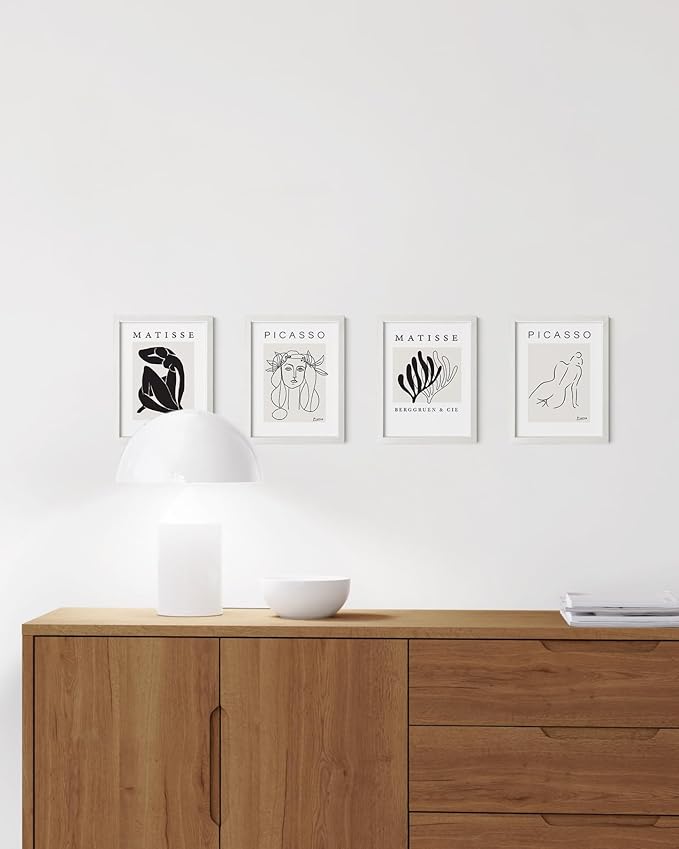 HAUS AND HUES 6x8 White Oak Wooden Picture Frame - Set of 15 6x8 Poster Frame - Premium Oak, Vertical Hang, Shatterproof Plexiglass - Ideal for Home, Room, Office (6x8-inch, White, Set of 15)-Ruum Studio Home