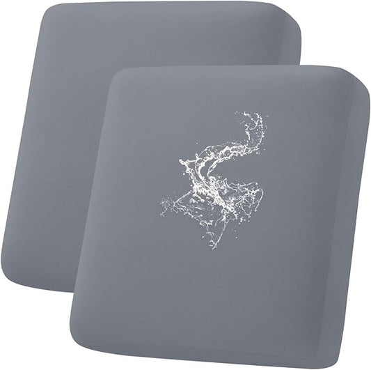 hyha Waterproof Couch Cushion Covers, Stretch Sofa Couch Seat Slipcover for Dog Washable, Non-Slip Waterproof Outdoor Cushion Covers for Patio Furniture Replacement (2 Pieces, Dark Grey)-Ruum Studio Home