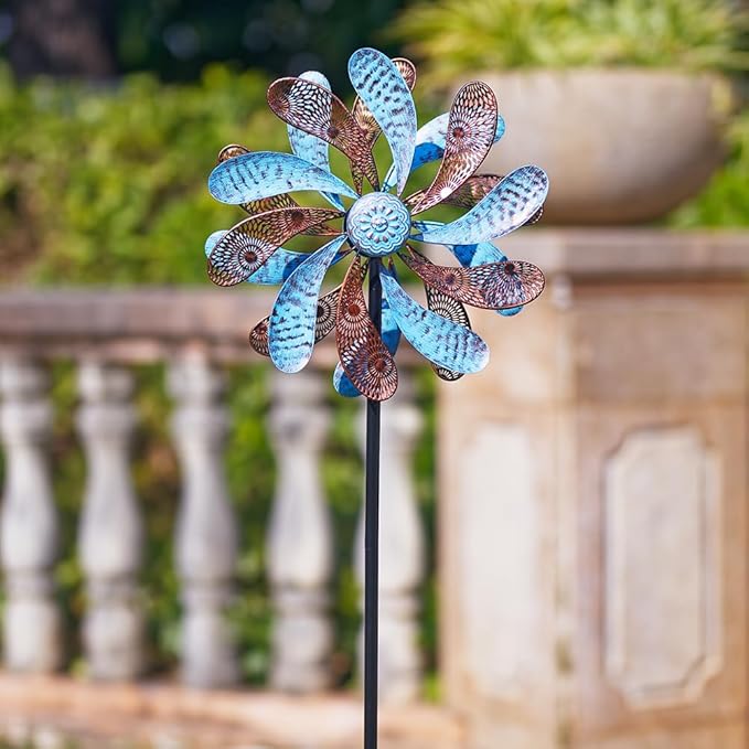 Viveta Wind Spinner for Yard and Garden, 58.7 * 12.6" Kinetic Wind Spinners Metal Windmills for Outside Yard Patio Lawn Decor-Ruum Studio Home