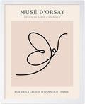 Poster Master Vintage Poster - Retro One Line Butterfly Drawing Print - Butterfly Line Art - Minimal Gift for Him, Her, Animal Lover - Abstract Decor for Home, Office, 8x10 White Framed-Ruum Studio Home