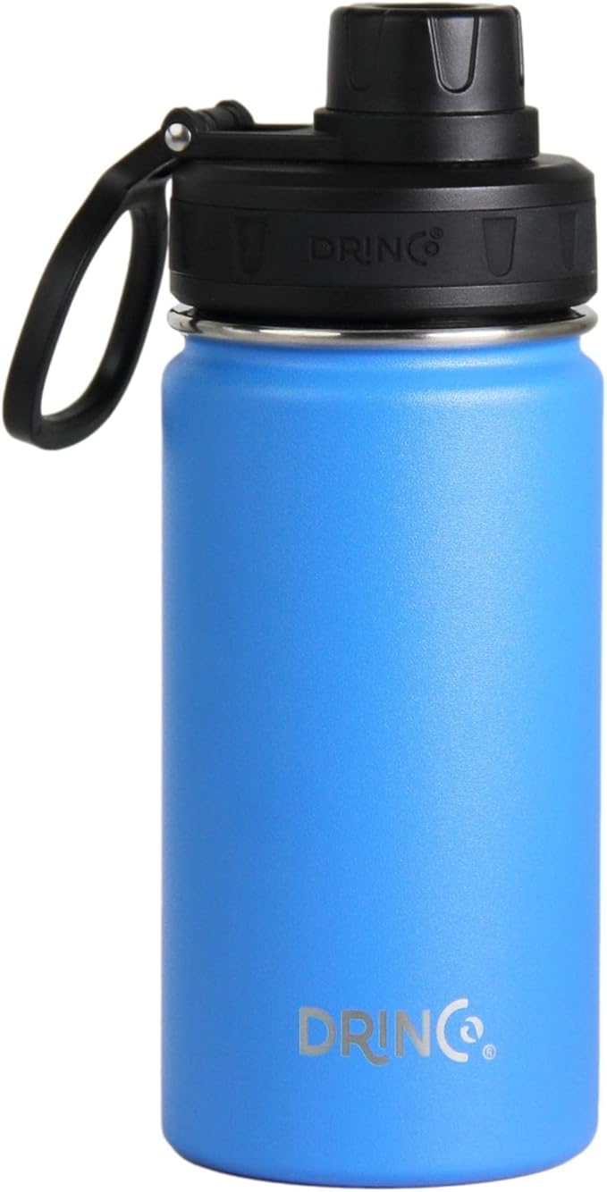 DRINCO Stainless Steel Water Bottle Spout Lid Vacuum Insulated Double Wall Water Bottle Wide Mouth (40oz 32oz 22oz 18oz 14oz) Leak Proof Keeps Cold or Hot (14 oz, 14oz Royal Blue)-Ruum Studio Home
