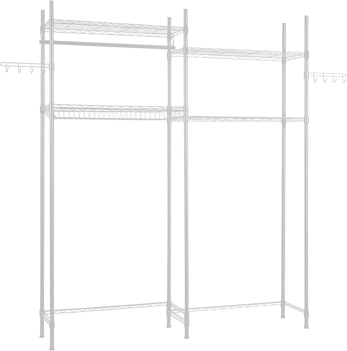VEVOR Over The Washer and Dryer Storage Shelf, 4 Tier Laundry Room Drying Rack with Hanger Rod and Hooks, Adjustable Over Washer and Dryer Shelves, Laundry Room Shelf Storage Space Saver, White-Ruum Studio Home