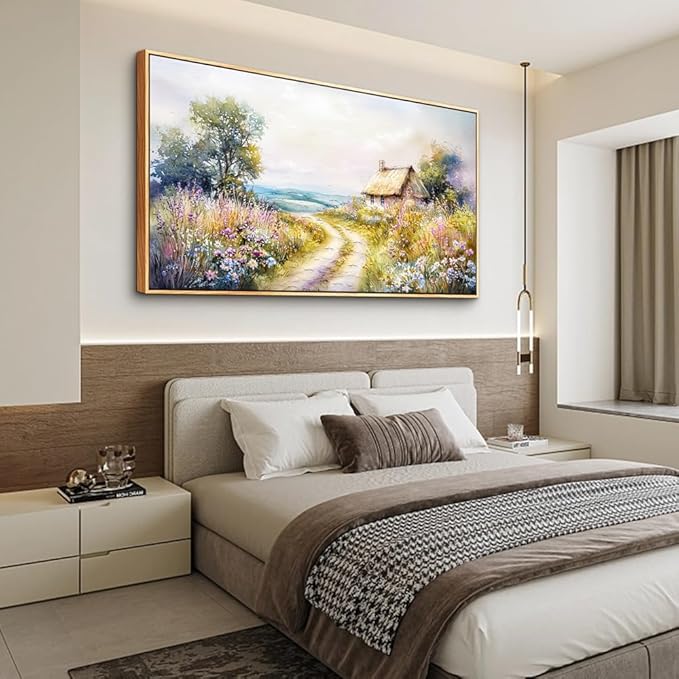 ZUITINGHUA Wood Framed Canvas Wall Art For Living Room Large Wall Decor For Office Bedroom Decoration Country Road Landscape Pictures Farmhouse Paintings Artwork Mural Aesthetic Home Decor 30x60 In-Ruum Studio Home