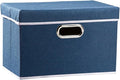PRANDOM Collapsible Storage Bin with Lid [1-Pack] Fabric Foldable Storage Box Organizer Container Basket Cube with Cover for Home Bedroom Closet Office Nursery Royal Blue(14.9x9.8x9.8)-Ruum Studio Home