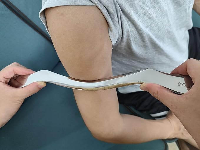 Muscle Scraper Stainless Steel Gua Sha Scraping Massage Tool,IASTM Tools, Great Soft Tissue Physical Therapy Used for Back, Legs, Arms,Neck (Long bar)-Ruum Studio Home