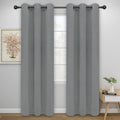 Easy-Going Blackout Curtains for Bedroom, Solid Thermal Insulated Grommet and Noise Reduction Window Drapes, Room Darkening Curtains for Living Room, 2 Panels (42x95 in, Light Gray)-Ruum Studio Home