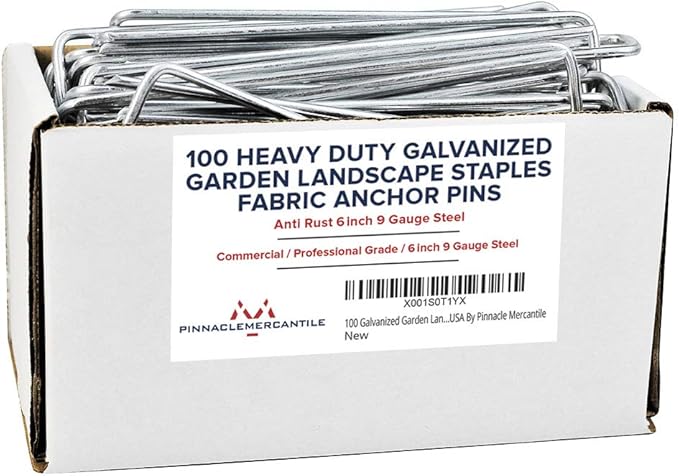 Pinnacle Mercantile 100 Pack Galvanized Garden Stakes Landscape Staples Extra Heavy Duty Sod Ground Anchors Anti Rust 6 inch Metal Pins 9 Gauge USA Made …-Ruum Studio Home
