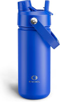 Insulated Water Bottle with Straw Stainless Steel Water Bottle, Leak-Proof, BPA-Free, Double Wall Vacuum Keeps Cold for 24 Hours for Sports, Travel, School (18 oz, Royal Blue)-Ruum Studio Home