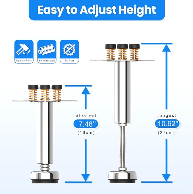 Garbage Disposal Support, Adjustable Spring Shock Absorber Bracket (7.48-10.62 inch (19-27cm)), Holds Up tp 440lbs, Stainless Steel Noise Reduction Installation Kit-Ruum Studio Home