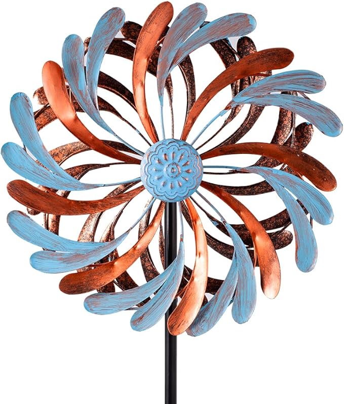 Viveta Wind Spinner for Yard and Garden, Metal Windmill Spinning Kinetic Wind Spinners for Outside Yard Patio Lawn Decor 13”D*57.5“H-Ruum Studio Home