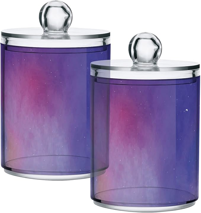 Galaxy Purple 2PCS Airtight Transparent Glass Storage Jar, Food Storage Container Glass, Can Store Candy, Salt, Coffee Beans, With lid, Easy To Use…-Ruum Studio Home