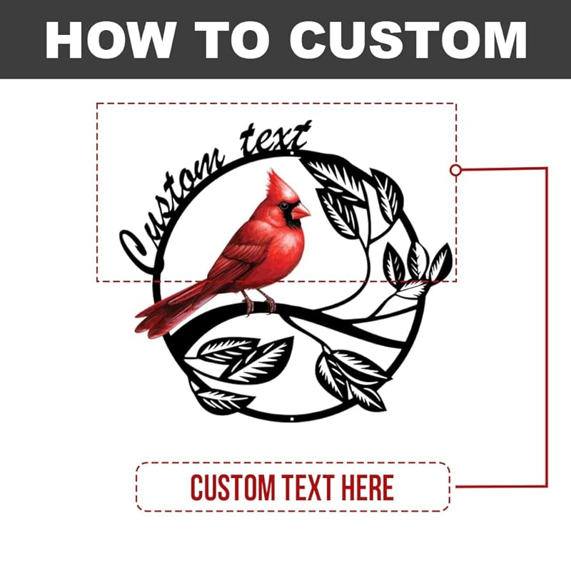 Personalized Name Garden Cardinal Metal Signs, Custom Family Name Yard Decor for Outdoor Outside, Cardinal Lawn Patio Stake Gardening Enthusiasts Grandmothers Gift-Ruum Studio Home