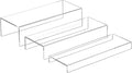 Rectangular Acrylic Display Risers Stands 3pcs, Dessert Table Display Rack, Clear Display Shelf for Funko Pop, Collectibles, Retails, Shoes, Glasses, Plants, Home Decors, Perfume - 12-1'', 2'', 3''-Ruum Studio Home