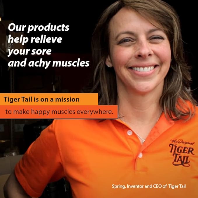Tiger Tail 18in Massage Stick Portable Roller, Handheld, Deep Tissue Foam Roller, Body Massage and Myofascial Release Tool for Legs, Neck, Calves, Thighs, Shins & Back, The Original 18, Made in USA-Ruum Studio Home
