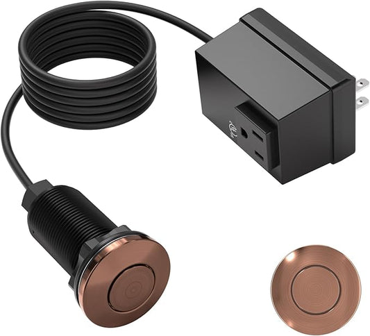 APIELE Garbage Disposal Air Switch Kit, Sink Top Push Button Switch for Food Waste Disposer, UL Listed 3.6" Long On/Off Air Button (Red Bronze)-Ruum Studio Home