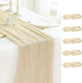 Sioloc 5 Pack Beige Cheesecloth Table Runner Fall Autumn Decor for Home 10ft Table Cloth for Tea Wedding Birthday Party Baby Bridal Shower Halloween Thanksgiving-Ruum Studio Home