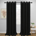 Easy-Going Blackout Curtains for Bedroom, Solid Thermal Insulated Grommet and Noise Reduction Window Drapes, Room Darkening Curtains for Living Room, 2 Panels (52x96 in,Black)-Ruum Studio Home