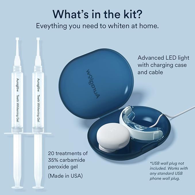 Auraglow Teeth Whitening Kit & 44% Teeth Whitening Gel Refill Pack-Ruum Studio Home
