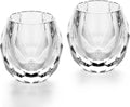KAMMAK Crystal Whiskey Glasses Set of 2, Handcrafted Old Fashioned Glasses Stemless, 3.71oz Hand Blown White Cocktail Glasses, Engagement Gifts for Couples, Women, Men-Ruum Studio Home
