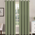 H.VERSAILTEX Blackout Window Treatment Curtains/Panels, Thermal Insulated Room Darkening Solid Grommet Drapes for Bedroom/Living Room Window (52 Inch by 108 Inch, Sage, Set of 2)-Ruum Studio Home