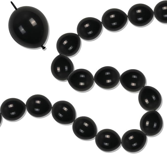 Black Quick Link Balloons, 100PCS Linking Balloons for Make Balloon Wall Balloon Arch Balloon Chains, Linkable Balloons for Wedding Birthday Baby Shower Engagement Graduation Party Decorations (6inch)-Ruum Studio Home