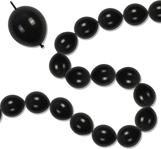 Black Quick Link Balloons, 100PCS Linking Balloons for Make Balloon Wall Balloon Arch Balloon Chains, Linkable Balloons for Wedding Birthday Baby Shower Engagement Graduation Party Decorations (6inch)-Ruum Studio Home
