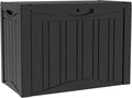 45 Gallon Double-Wall Resin Deck Box - Lockable Waterproof Outdoor Storage Box, 515lbs Capacity & Doubles as Seating for Patio Furniture - Garden Tools, Pool Accessories (Black)-Ruum Studio Home