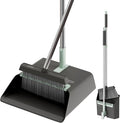 JOYMOOP Black Broom and Dustpan Set with 56” Handle, Upright Angle Design for Pet Hair and Hard Floor Sweeping-Ruum Studio Home