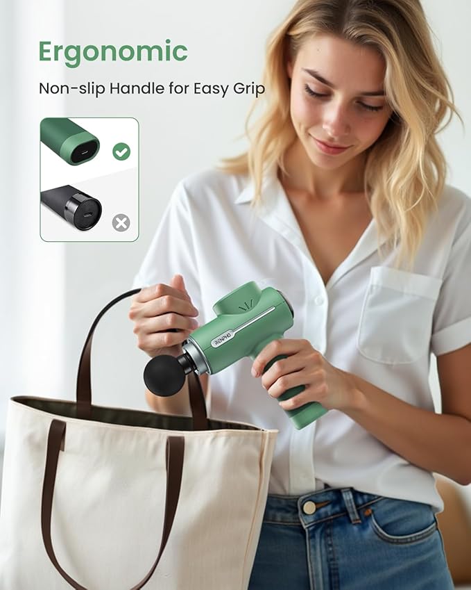 RENPHO Massage Gun Deep Tissue, Portable Percussion Massager for Back and Neck, Gifts for Men and Women, Handheld Device with Carry Case, Active Green-Ruum Studio Home