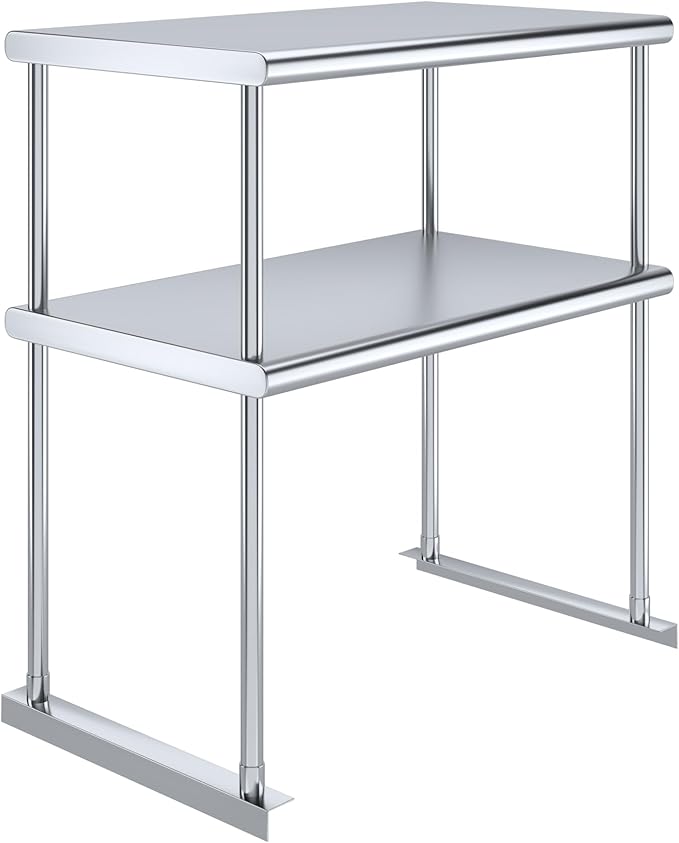 AmGood Double OverShelf Stainless Steel NSF - Many (30" Long x 18" Deep)-Ruum Studio Home