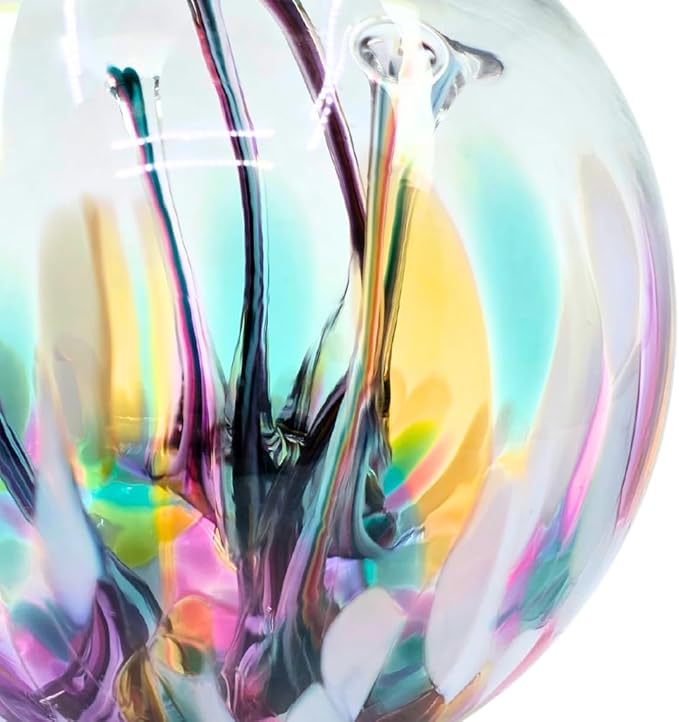Luke Adams Handmade Glass Gazing Balls for Garden on Clearance – Hand Blown Glass Gazing Ball for Yard Décor – Decorative Garden Globe (Wildflower)-Ruum Studio Home