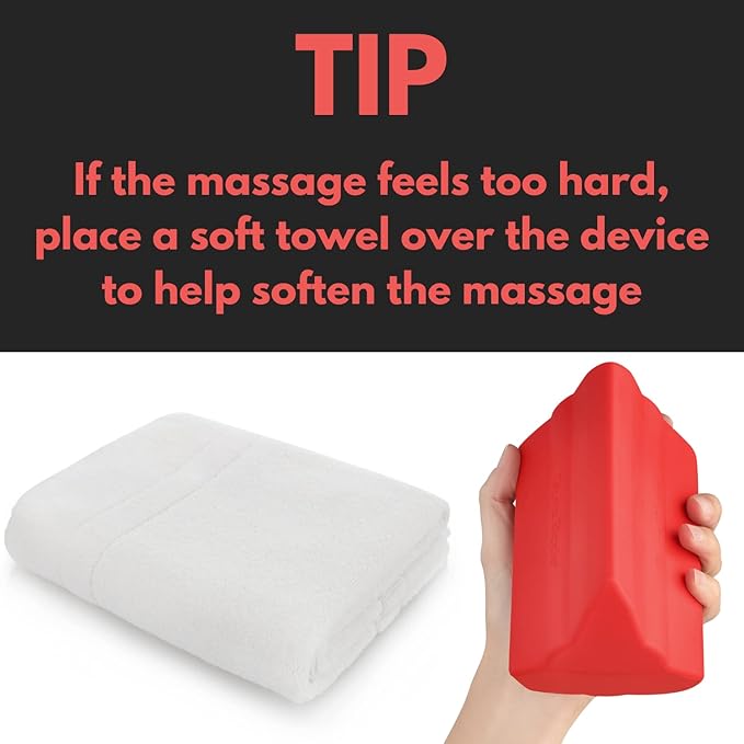 Plus Piriformis Massage Roller with 3 Different Heads for Targeted Trigger Point Pressure, Relieve Pain and Tightness in The Low Back and Sciatica (Larger Size, Hard Density, Red)-Ruum Studio Home