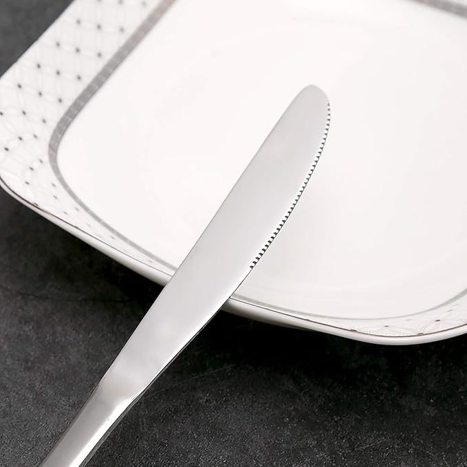 VANRA 4-Piece Children Knives Set Stainless Steel Kids Dinner Knife Child Silver Cutlery Set 6.8-inch (4 knives)-Ruum Studio Home
