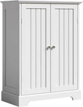 ChooChoo Bathroom Floor Cabinet, Modern Bathroom Storage Cabinet with 2 Doors and Adjustable Shelves, Freestanding Cupboard for Living Room, White-Ruum Studio Home