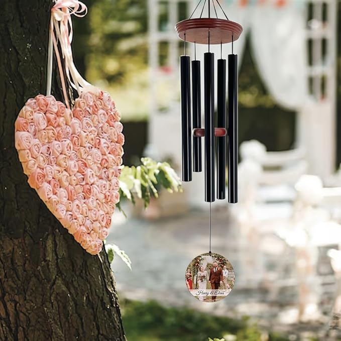 ASTARIN Personalized Wind Chimes Outdoor Deep Tone,35'' Customized Memorial WindChimes for Loss of Loved One,Melody Wind Chime Unique as Sympathy Gift,Home Décor for Garden-Ruum Studio Home