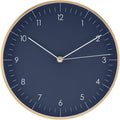 LUUK LIFESTYLE Modern Quartz Wall Clock with Silent Movement, Scandinavian Design, Kitchen and Living Room Clock, Gift idea, Trendy Home Decor, 10 inch, in Dark Blue and Gold-Ruum Studio Home