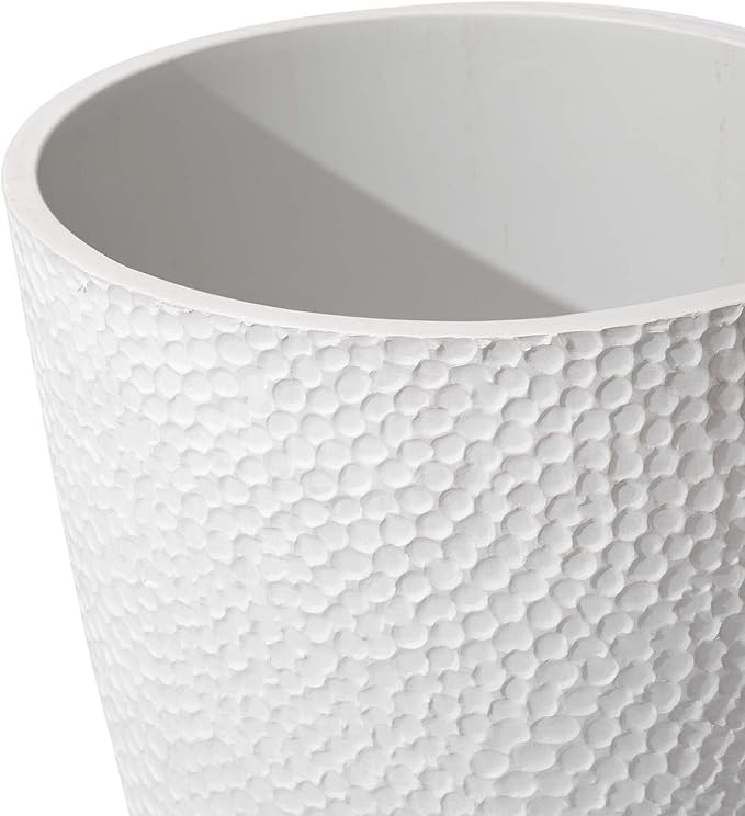 LA JOLIE MUSE 20inch Tall White Planters Set of 2,Large Tree Planters for Indoor Plants,Flower Containers for Front Porch, Honeycomb-Ruum Studio Home