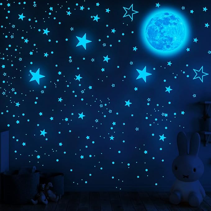 1049Pcs Glow in The Dark Stars and Moon for Ceiling, Wall Bedroom Chirldren's Room Stickers Decals Decor, Boys & Girls' Gifts-Ruum Studio Home