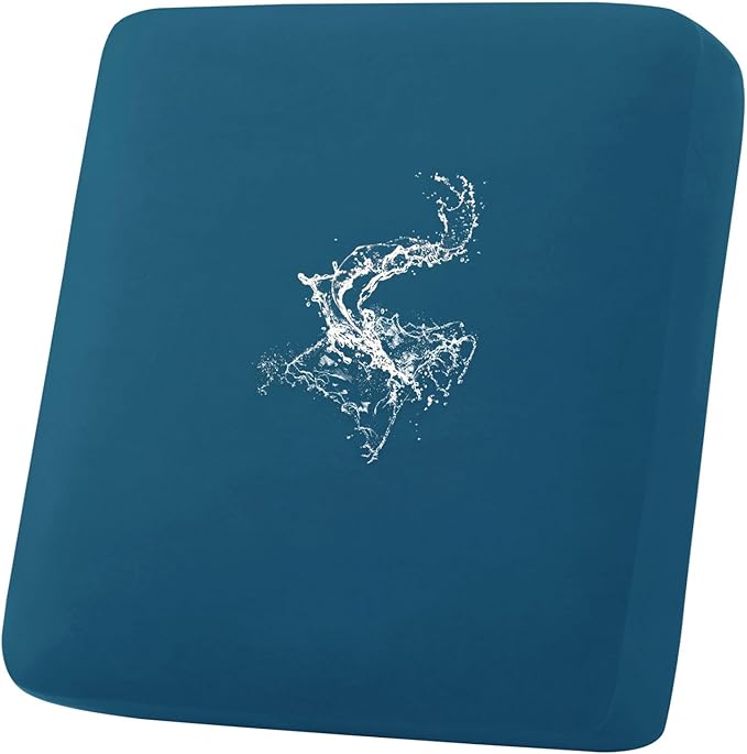 hyha Waterproof Couch Cushion Covers, Stretch Sofa Couch Seat Slipcover for Dog Washable, Non-Slip Waterproof Outdoor Cushion Covers for Patio Furniture Replacement (1 Piece for Small, Deep Teal)-Ruum Studio Home