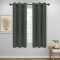 Easy-Going Blackout Curtains for Bedroom, Solid Thermal Insulated Grommet and Noise Reduction Window Drapes, Room Darkening Curtains for Living Room, 2 Panels (34x63 in, Greyish Green)-Ruum Studio Home
